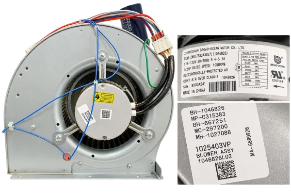 1025403VP Complete HVAC Blower Assembly w/ 1/2 HP Motor 1046826