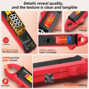 BSIDE UX1 Digital Clamp Meter (100A, Auto-Ranging, NCV) - view 7