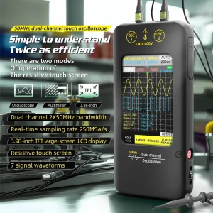 BSIDE O2 Dual Channel 50MHz Oscilloscope with Signal Generator - view 2