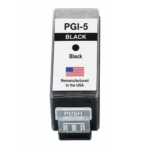 U.S. Remanufactured for Canon PGI-5BK Black Remanufactured in USA Ink Cartridge