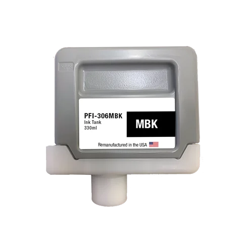 U.S. Remanufactured for Canon PFI-306MBK 330ml Matte Black Ink Cartridge