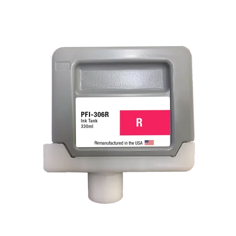 U.S. Remanufactured for Canon PFI-306R 330ml Red Ink Cartridge