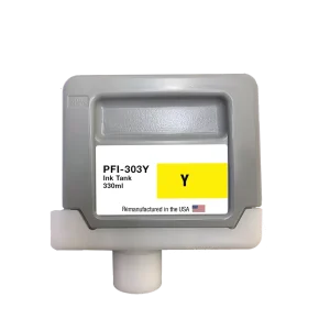 U.S. Remanufactured for Canon PFI-303Y 330ml Yellow Ink Cartridge