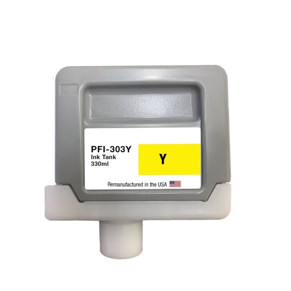 U.S. Remanufactured for Canon PFI-303Y 330ml Yellow Ink Cartridge