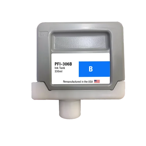 U.S. Remanufactured for Canon PFI-306B 330ml Blue Ink Cartridge