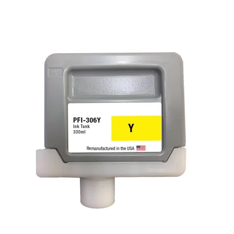 U.S. Remanufactured for Canon PFI-306Y 330ml Yellow Ink Cartridge