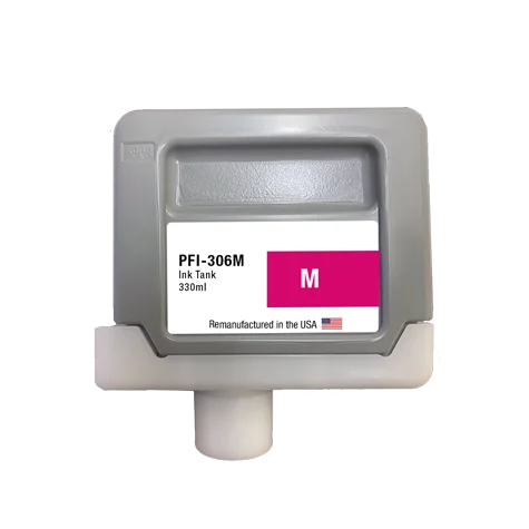 U.S. Remanufactured for Canon PFI-306M 330ml Magenta Ink Cartridge