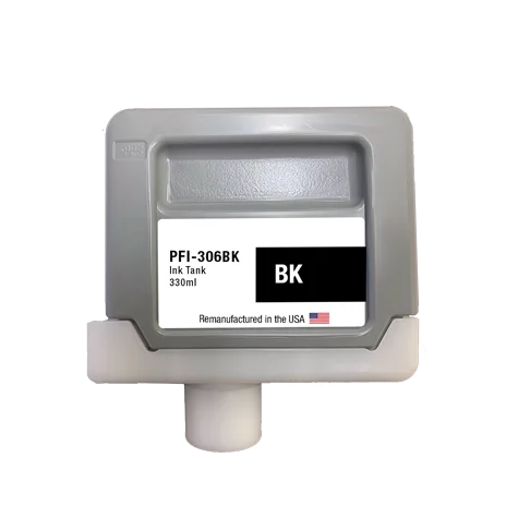 U.S. Remanufactured for Canon PFI-306BK 330ml Black Ink Cartridge