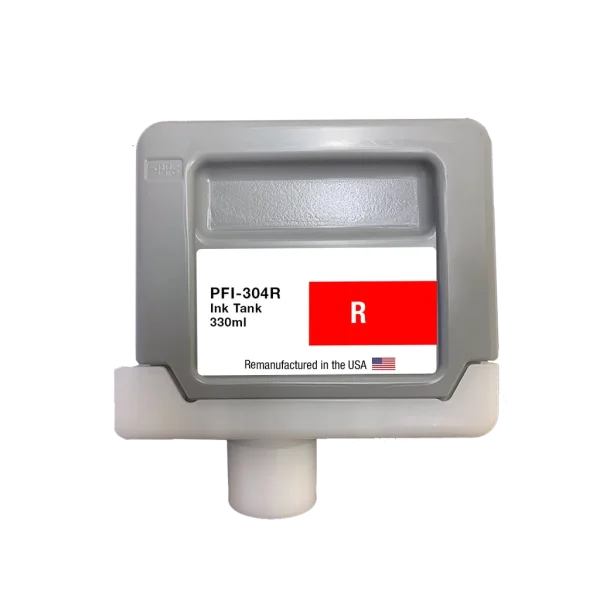 U.S. Remanufactured for Canon PFI-304R 330ml Red Ink Cartridge