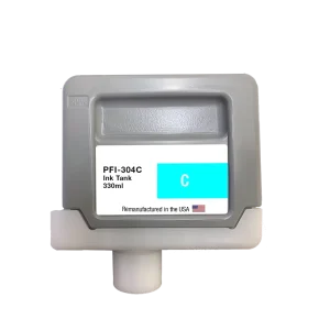 U.S. Remanufactured for Canon PFI-304C 330ml Cyan Ink Cartridge