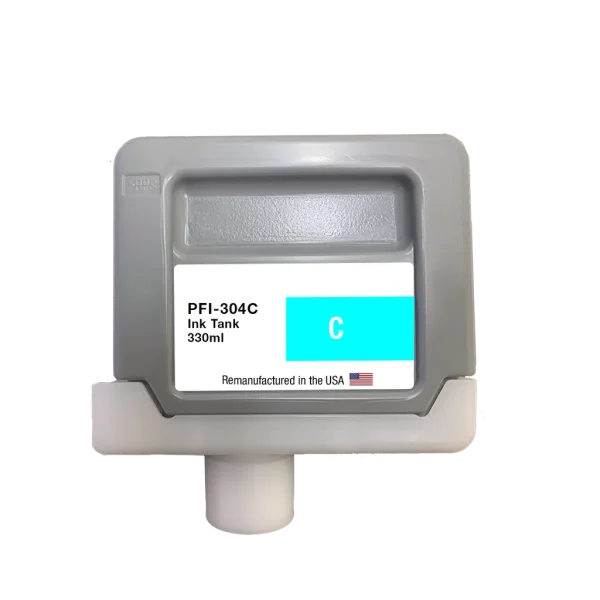 U.S. Remanufactured for Canon PFI-304C 330ml Cyan Ink Cartridge