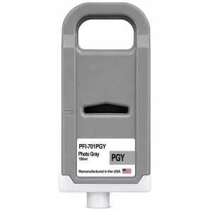 U.S. Remanufactured for Canon PFI-701PGY 700ml Photo Gray Ink Cartridge