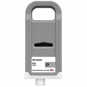 U.S. Remanufactured for Canon PFI-701GY 700ml Gray Ink Cartridge