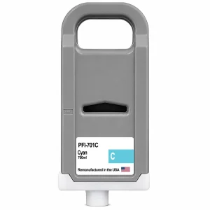 U.S. Remanufactured for Canon PFI-701C 700ml Cyan Ink Cartridge