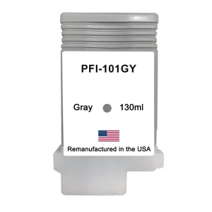 U.S. Remanufactured for Canon PFI-101GY 130ml Gray Ink Cartridge