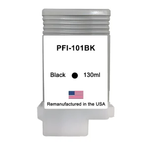 U.S. Remanufactured for Canon PFI-101BK 130ml Black Ink Cartridge