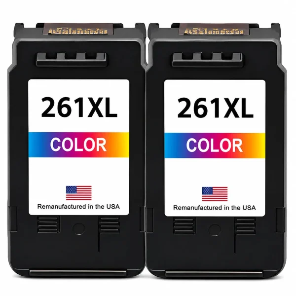 U.S. Remanufactured for Canon CL-261XL Color Ink Cartridge Twin Pack