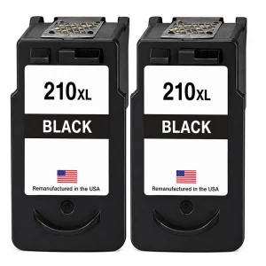 U.S. Remanufactured for Canon PG-210XL Black Ink Cartridge Twin Pack