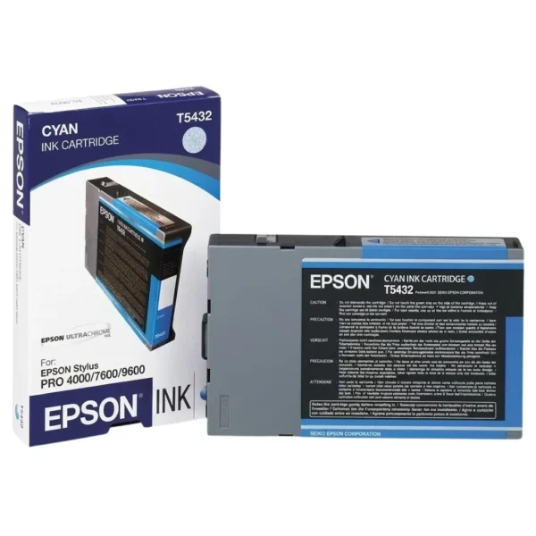 New, Pre-Owned - Epson T543 110ml Standard-Yield Cyan Ink Cartridge, T543200