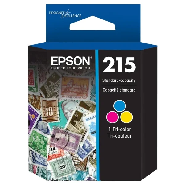 New, Pre-Owned - Epson T215 Standard-Yield Tri-Color Ink Cartridge, T215530-S