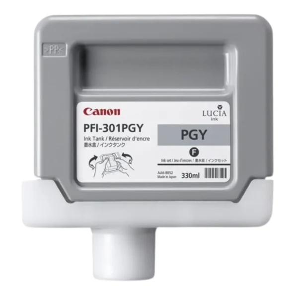 New, Pre-Owned - Canon PFI-301PGY Standard-Yield Photo Grey Ink Cartridge, 1496B001AA