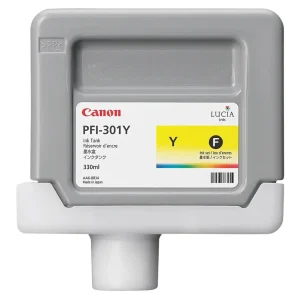 New, Pre-Owned - Canon PFI-301Y Standard-Yield Yellow Ink Cartridge, 1489B001AA