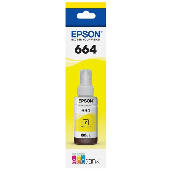 New, Pre-Owned - Epson (664) Ultra High-Yield Yellow Ink Bottle, T664420-S