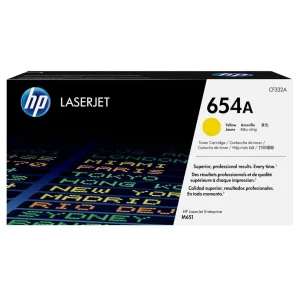 New, Pre-Owned - HP 654A Yellow LaserJet Toner Cartridge, CF332A