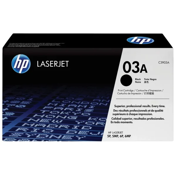 New, Pre-Owned - HP 03A Standard Yield Black Laser Toner Cartridge, C3903A