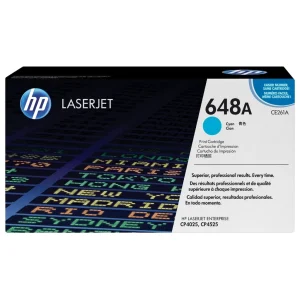 New, Pre-Owned - HP 648A Cyan Standard-Yield LaserJet Toner Cartridge, CE261A