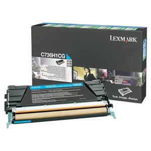 New, Pre-Owned - Lexmark C736/X736 High Yield Cyan Toner Cartridge, C736H1CG
