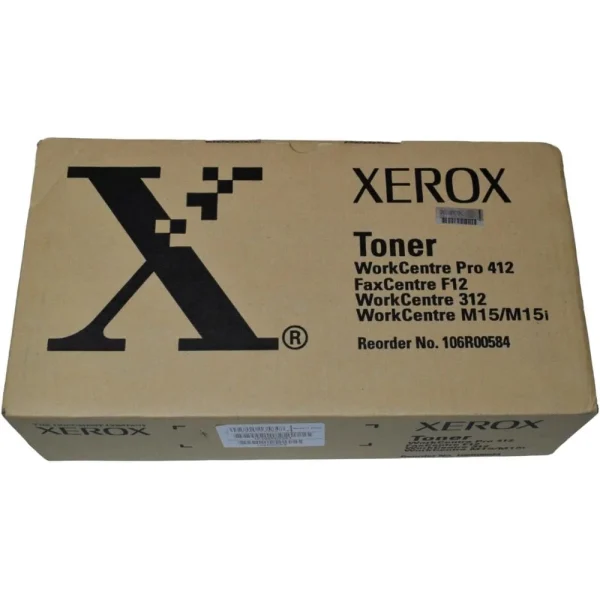 New, Pre-Owned - Xerox F12/M15/412 Black Laser Toner Cartridge, 106R00584