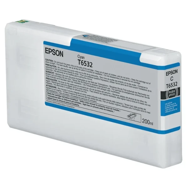 New, Pre-Owned - Epson T6532 Cyan Ink Cartridge, T653200