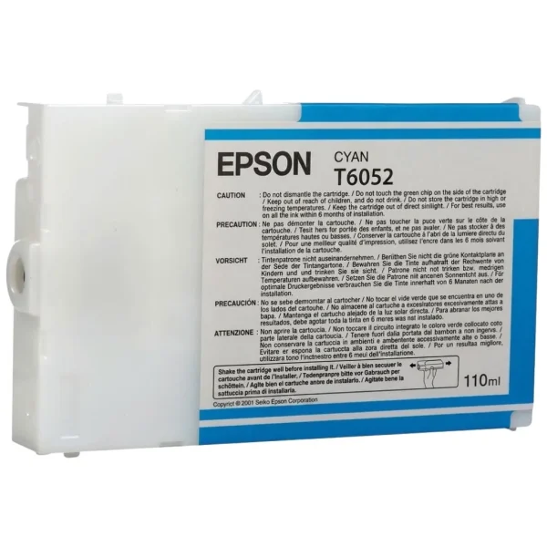 New, Pre-Owned - Epson T6052 Cyan Ink Cartridge, T605200