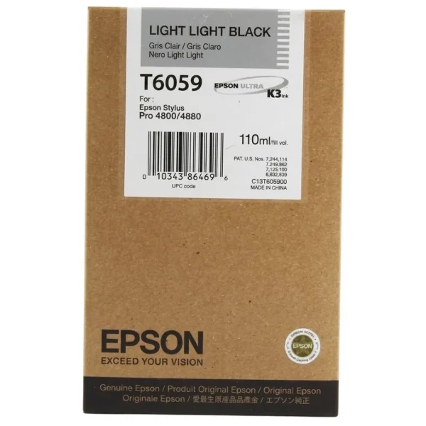 New, Pre-Owned - Epson T6059 Light Light Black Ink Cartridge, T605900