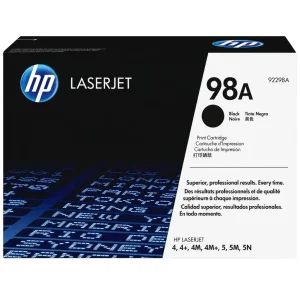 New, Pre-Owned - HP 98A Black Laser Toner Cartridge, 92298A