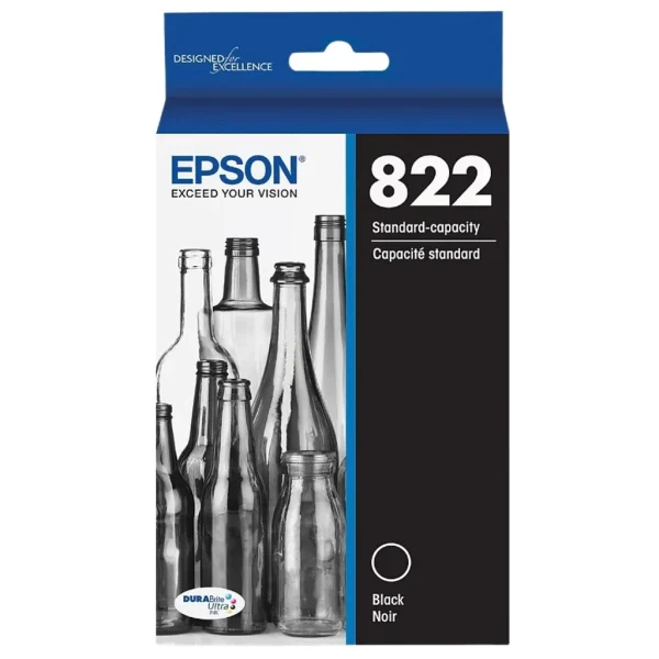 New, Pre-Owned - Epson 822 Standard Yield Black Single Ink Cartridge