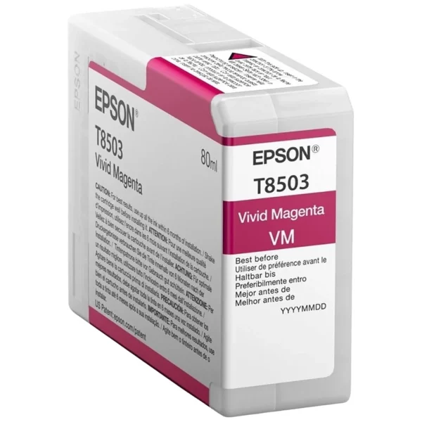 New, Pre-Owned - Epson T8503 UltraChrome HD Vivid Magenta Ink Cartridge, T850300
