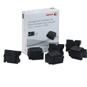 New, Pre-Owned - Xerox ColorQube Ink Black, ColorQube 8900 (6 Sticks), 108R01017