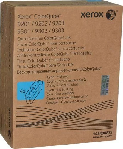 New, Pre-Owned - Xerox OEM 108R00829 4-Pack Cyan Solid Ink Sticks