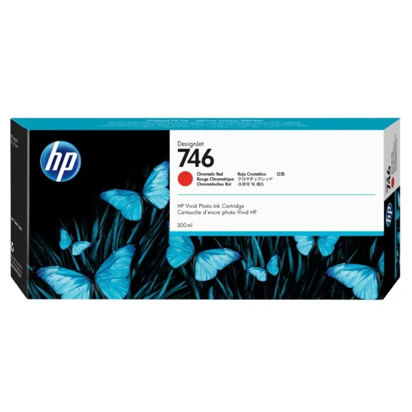New, Pre-Owned - HP 746 300-ml Chromatic Red DesignJet Ink Cartridge, P2V81A