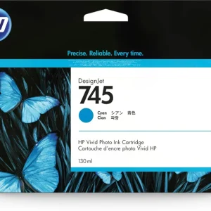 New, Pre-Owned - HP 745 130-ml DesignJet (F9J97A) Cyan Ink Cartridge