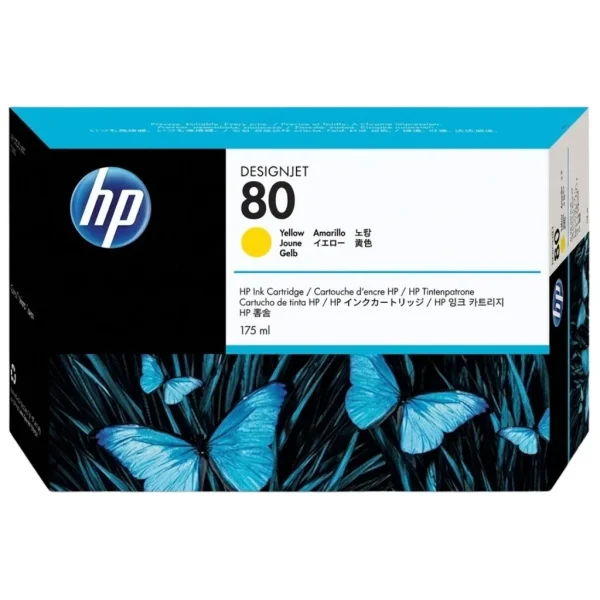 New, Pre-Owned - HP 80 (C4873A) 175ml Yellow Ink Cartridge