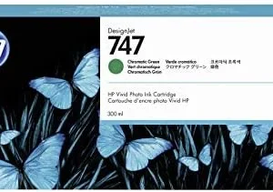 New, Pre-Owned - HP 747 300-ml Green DesignJet Ink Cartridge, P2V84A