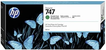New, Pre-Owned - HP 747 300-ml Green DesignJet Ink Cartridge, P2V84A