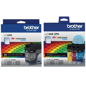 New, Pre-Owned - Brother LC406 Black and Color Ink Cartridges-4 pack