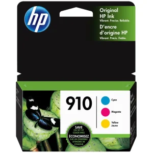 New, Pre-Owned - HP 910 Ink Cartridges - Cyan, Magenta, Yellow, 3 Cartridges