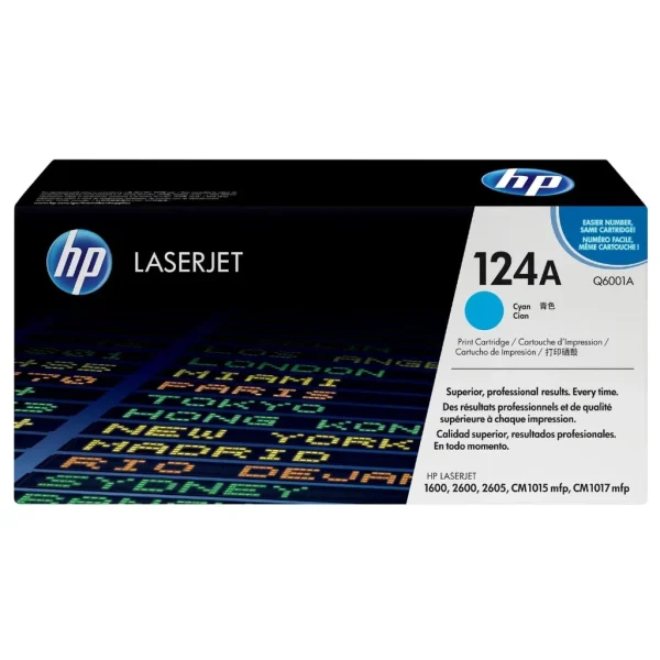 New, Pre-Owned - HP 124A High Yield Cyan LaserJet Toner Cartridge, Q6001A