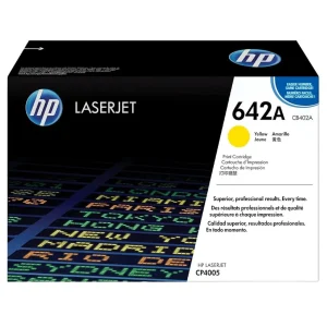 New, Pre-Owned - HP 642A High Yield Yellow LaserJet Toner Cartridge, CB402A
