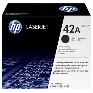New, Pre-Owned - HP 42A Standard Yield Black LaserJet Toner Cartridge, Q5942A
